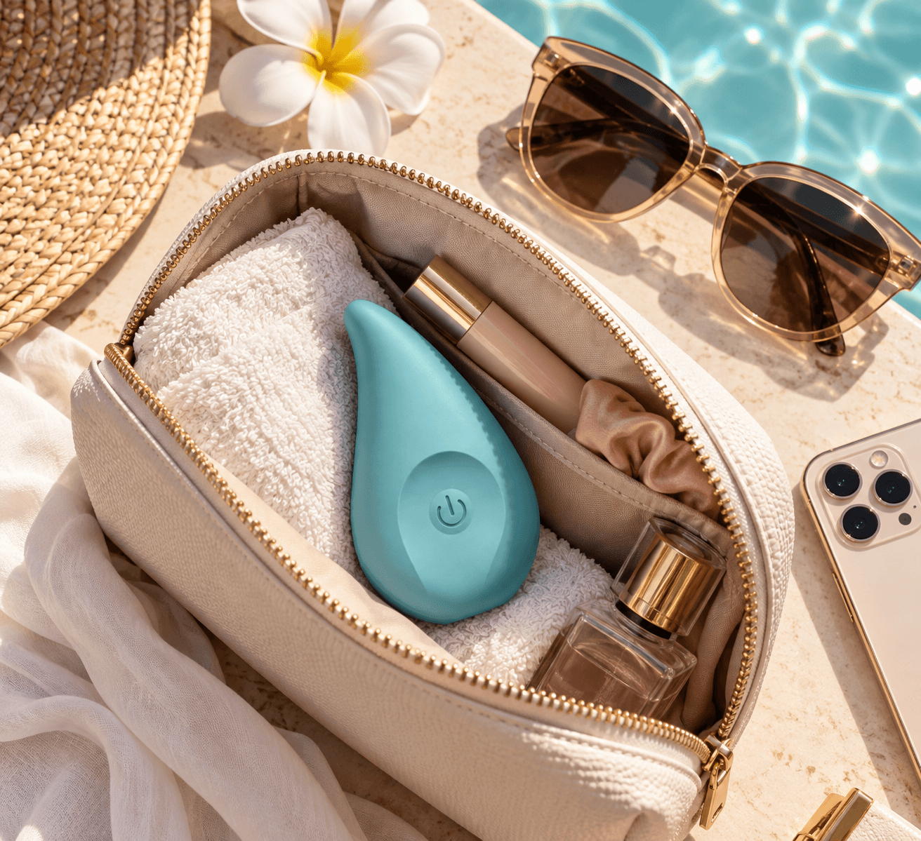 SPLASH Vibe rangé discrètement avec des accessoires personnels